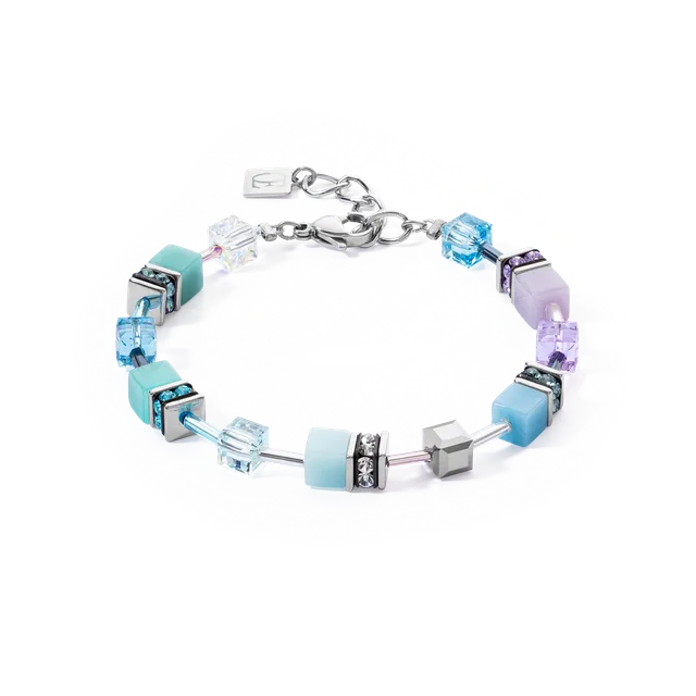coeur-de-lion-geocube-iconic-armband-aqua-flieder-silber image 1
