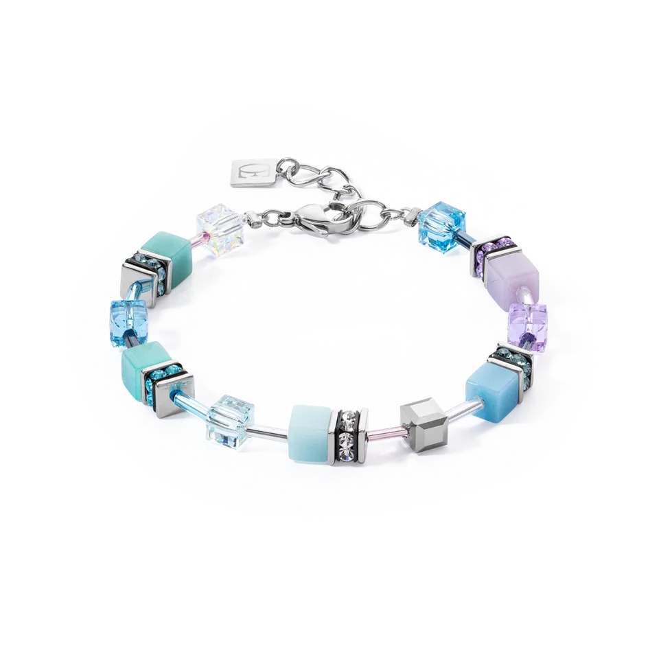 coeur-de-lion-geocube-iconic-armband-aqua-flieder-silber image 1