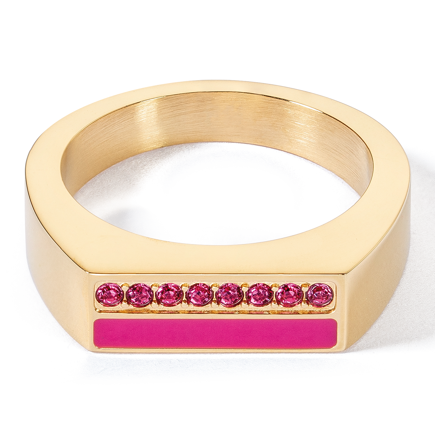 coeur-de-lion-ring-square-stripes-gold-pink image 2