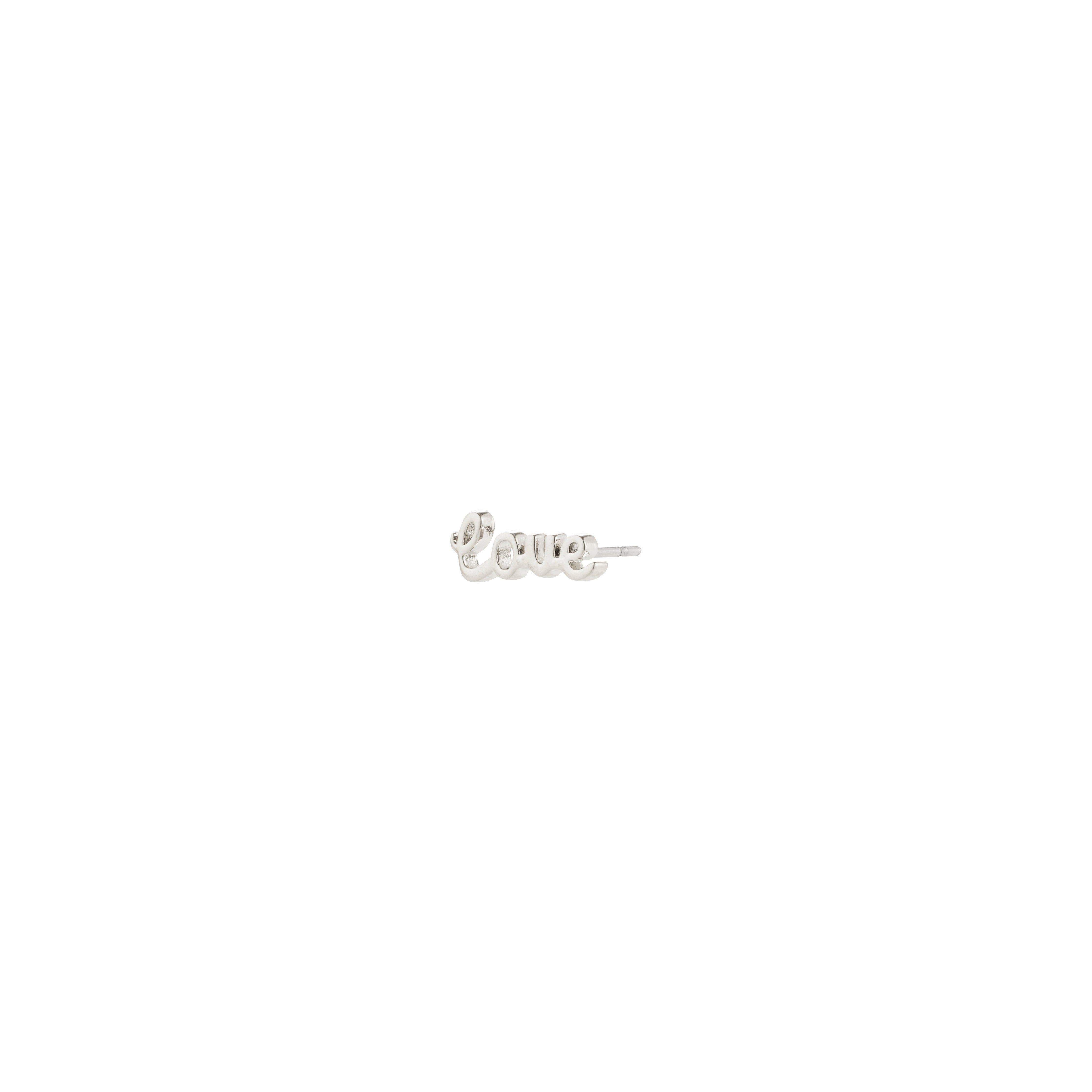 pilgrim-rio-einzel-ohrstecker-versilbert-love-schriftzug image 1