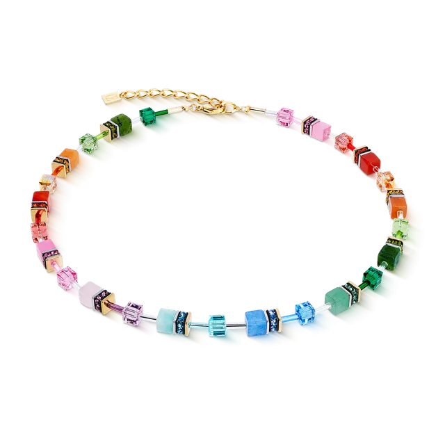 coeur-de-lion-geocube-iconic-precious-halskette-rainbow-gold-multicolor image 1