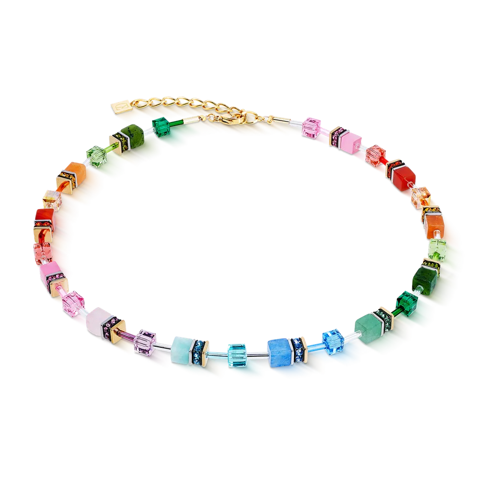 coeur-de-lion-geocube-iconic-precious-halskette-rainbow-gold-multicolor image 1