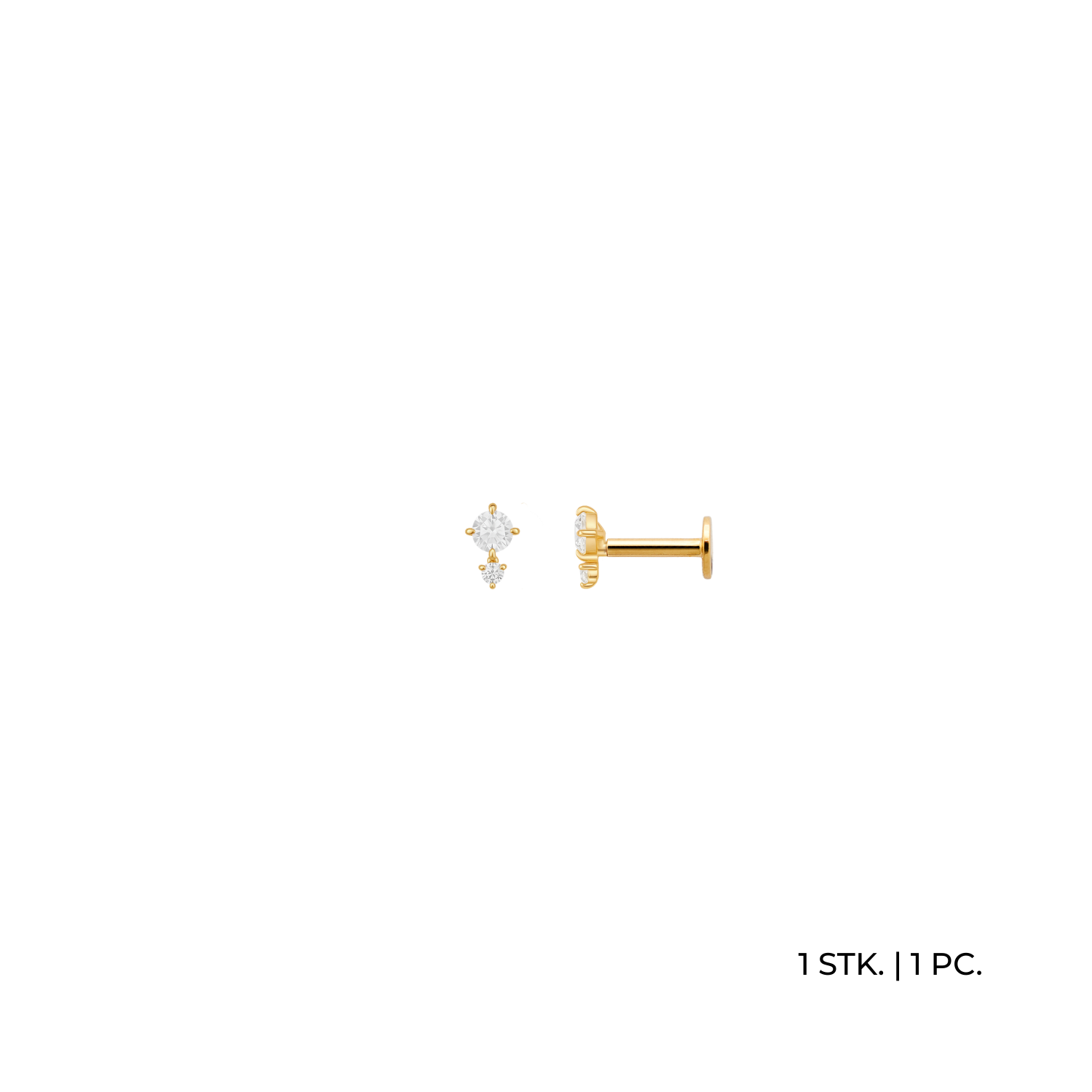 xenox-fine-ava-piercing-585-gelbgold-mit-2-zirkonia-xg14k8006g image 1