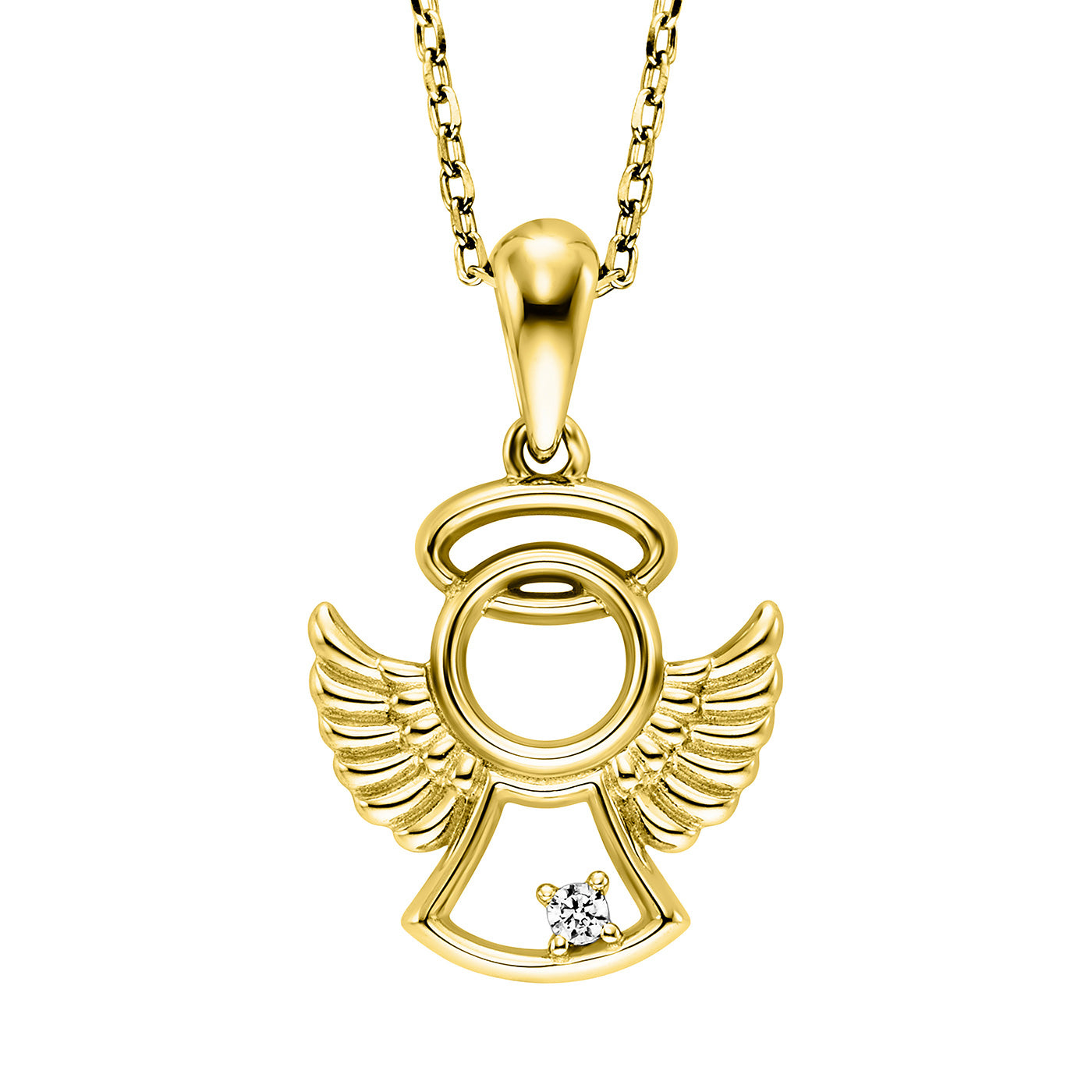 julie-julsen-kids-kette-mit-anh-nger-angel-silber-vergoldet-mit-zirkonia image 3
