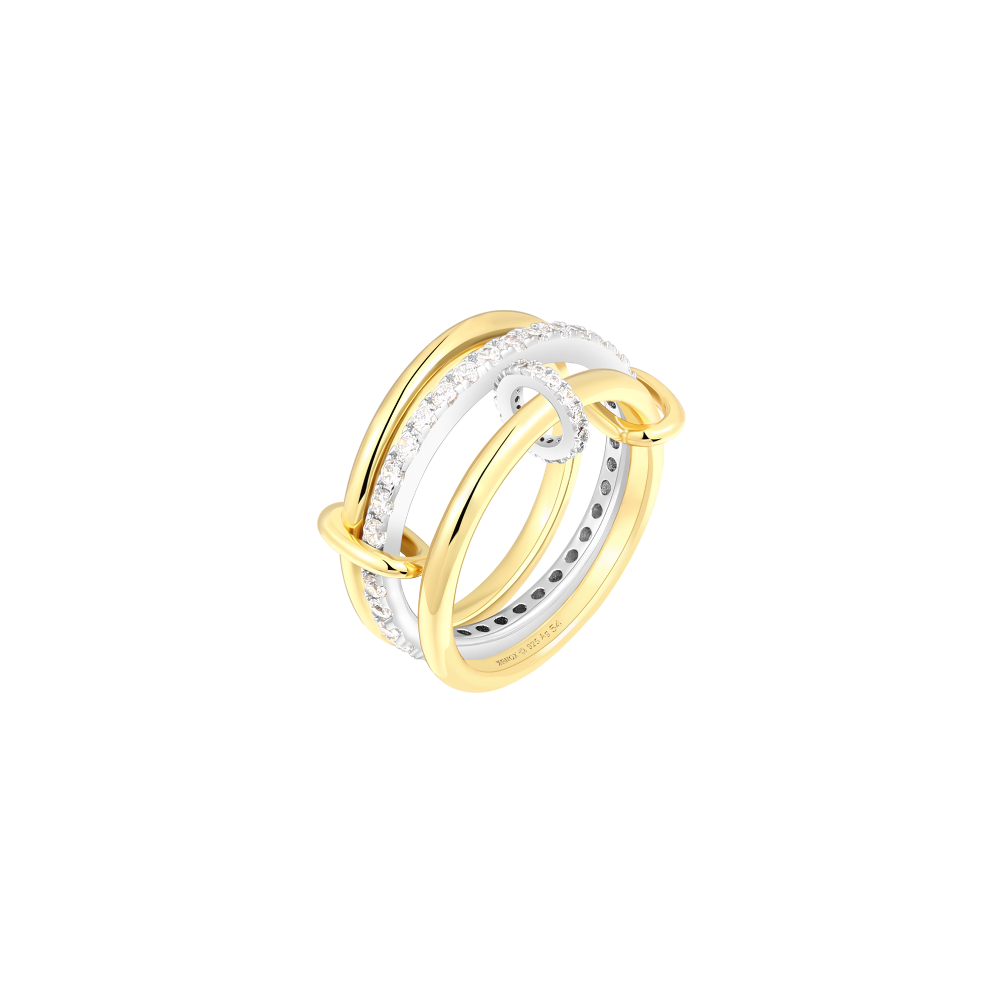 xenox-mira-ring-925-sterlingsilber-bicolor-18k-vergoldung image 1