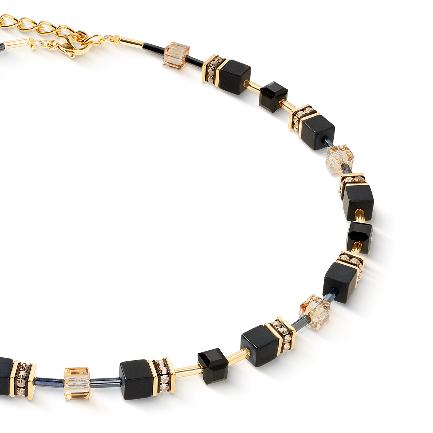 coeur-de-lion-geocube-halskette-onyx-schwarz-gold image 2