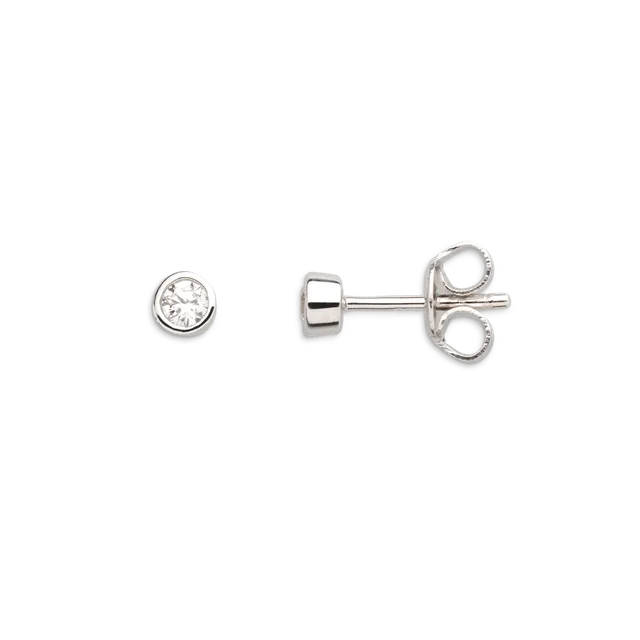 xenox-zarge-ohrstecker-925-sterlingsilber-rhodiniert-mit-zirkonia image 1