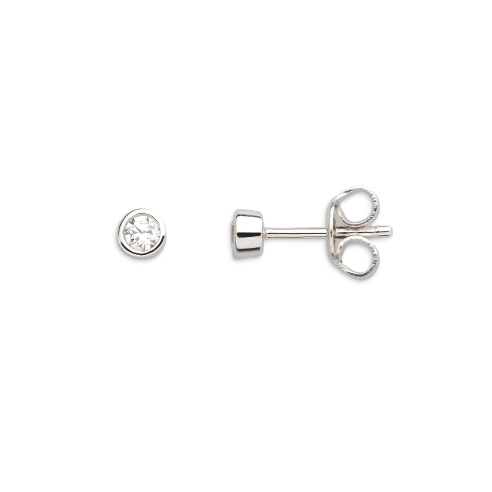 xenox-zarge-ohrstecker-925-sterlingsilber-rhodiniert-mit-zirkonia image 1
