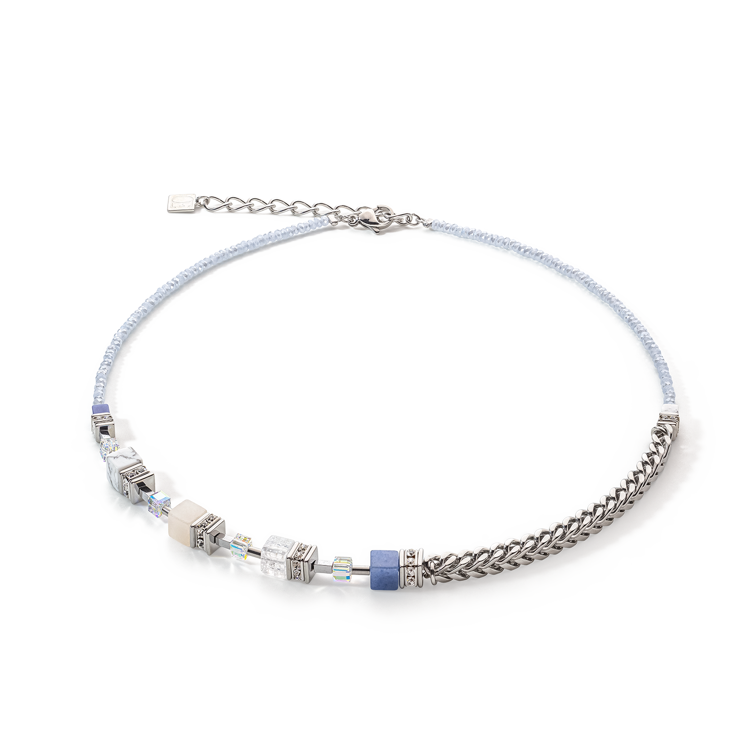 coeur-de-lion-geocube-precious-fusion-chunky-chain-halskette-hellblau image 1