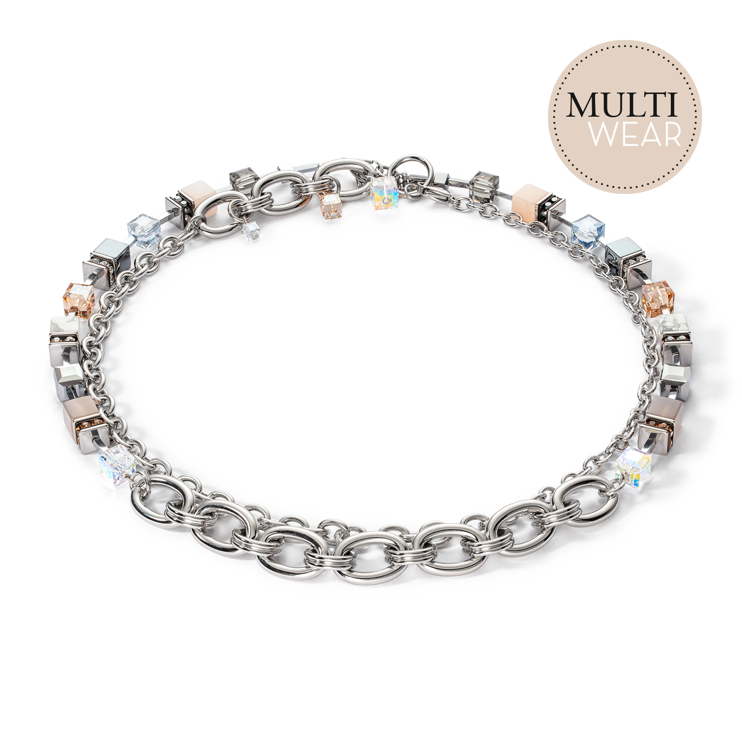 coeur-de-lion-halskette-geocube-statement-precious-chunky-chain-multiwear-grau-b image 1