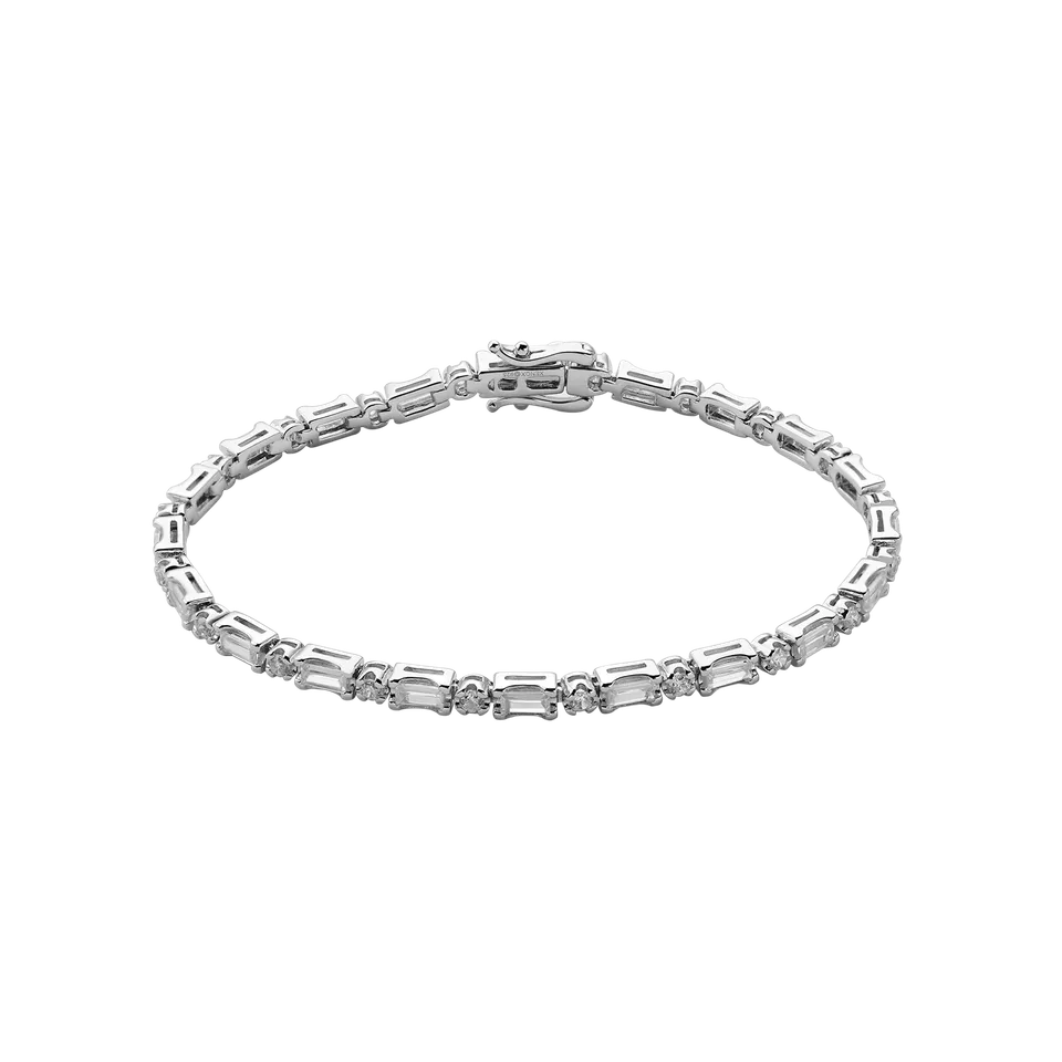 xenox-tennisarmband-925-sterlingsilber-rhodiniert-zirkonia-rund-und-eckig image 1