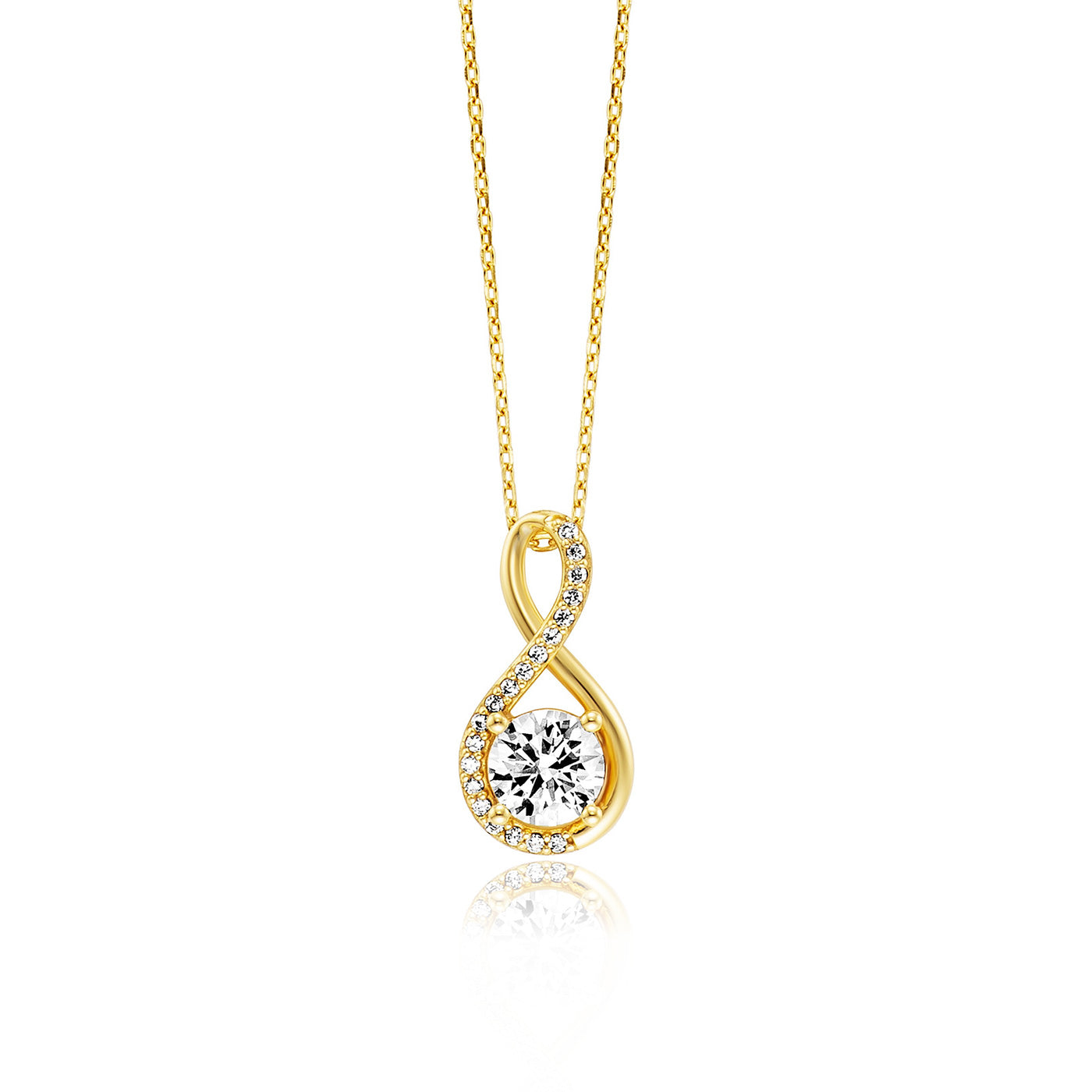 julie-julsen-infinity-kette-mit-anh-nger-silber-925-vergoldet-mit-20-wei-en-zirk image 1