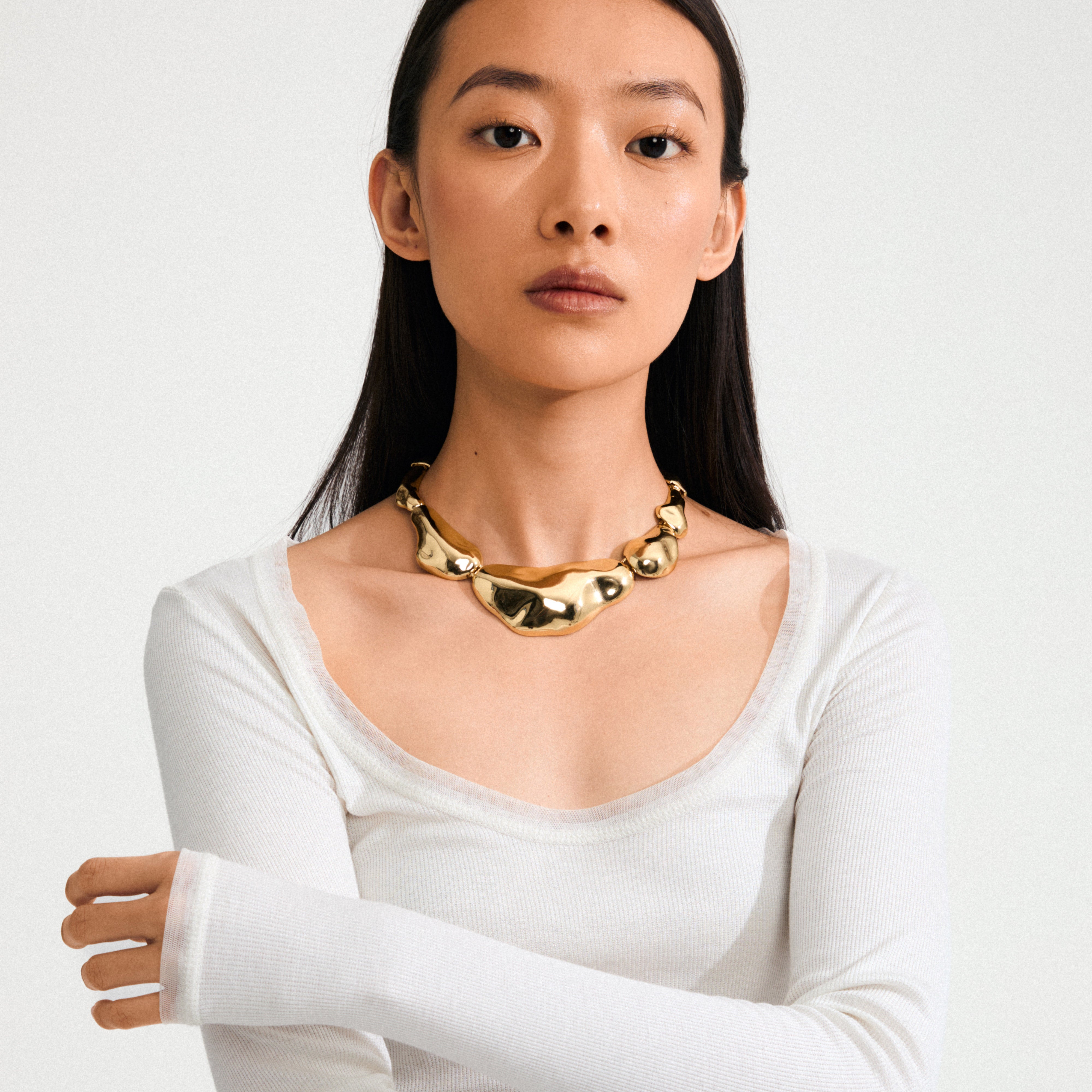 pilgrim-free-statement-kette-vergoldet-asymmetrische-giga-formen image 2
