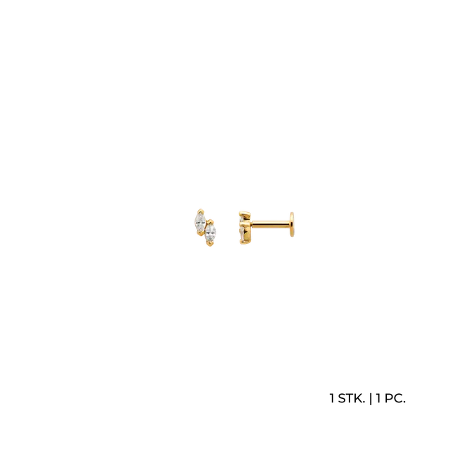 xenox-xg14k8007g-fine-spark-duo-piercing-585-gelbgold-mit-zirkonia image 1