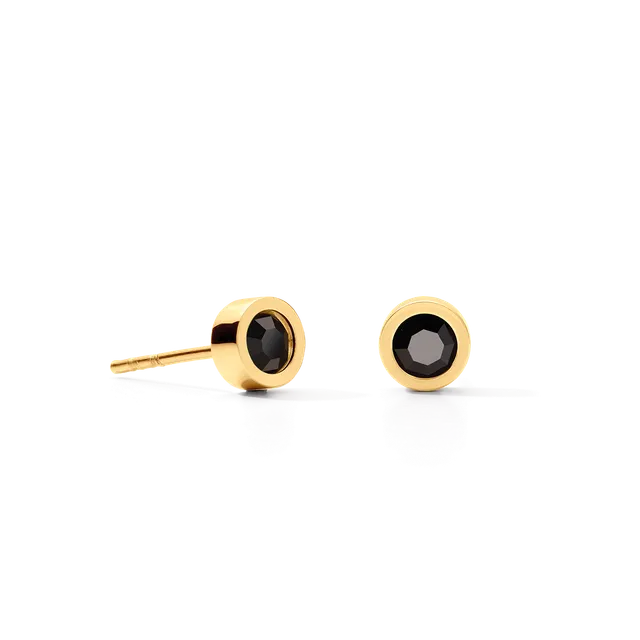 coeur-de-lion-iconic-collection-ohrstecker-sparkling-dots-gold-schwarz-0-5-cm image 1