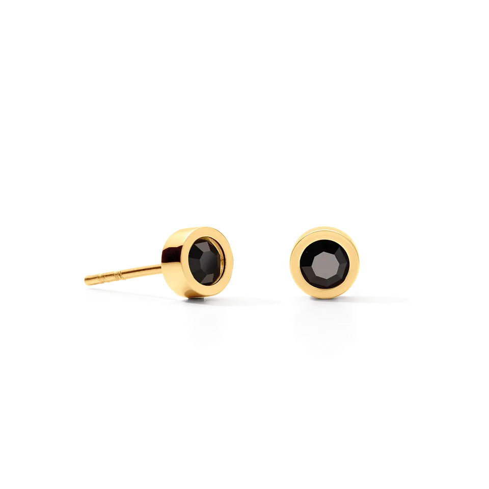 coeur-de-lion-iconic-collection-ohrstecker-sparkling-dots-gold-schwarz-0-5-cm image 1