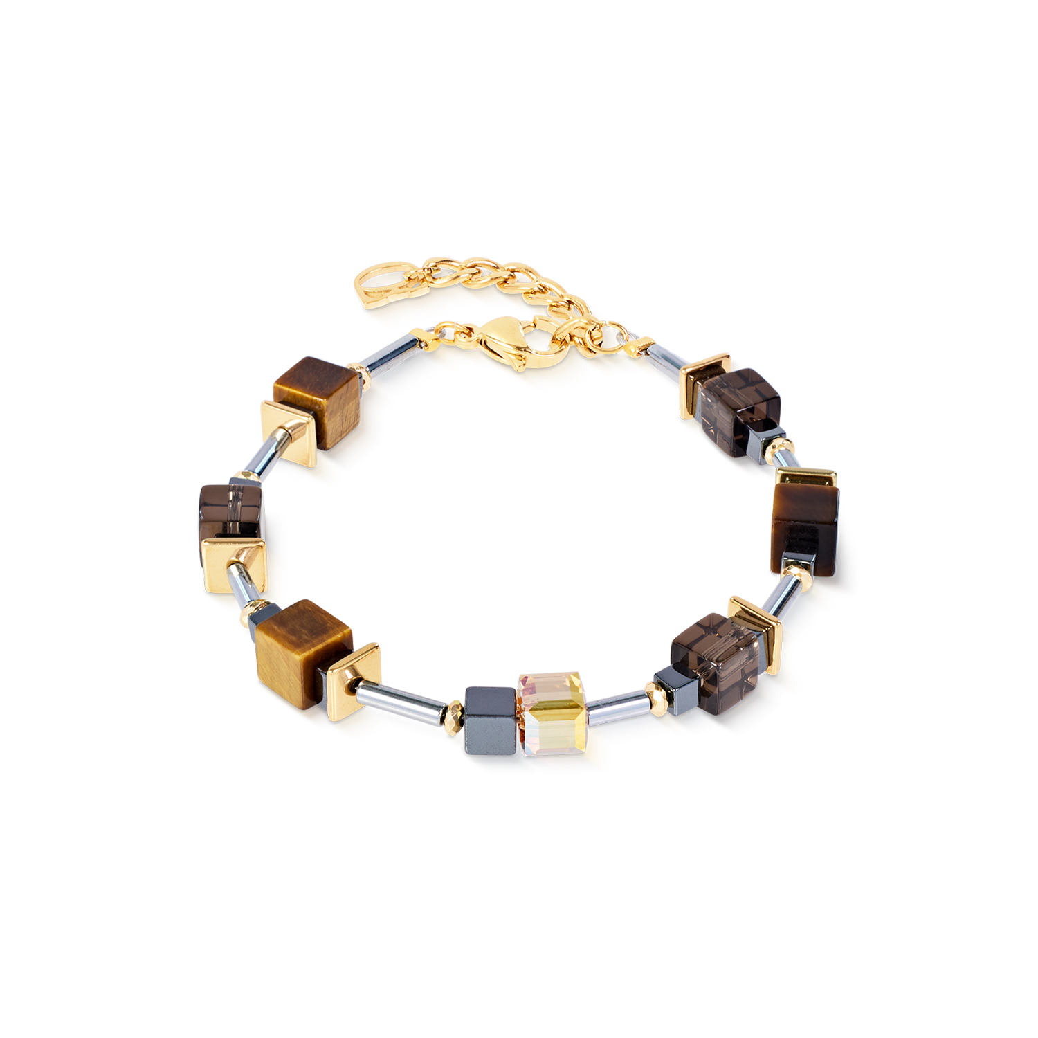 coeur-de-lion-geocube-cube-duet-armband-earth-gold-17-5-cm-3-cm-braun image 1