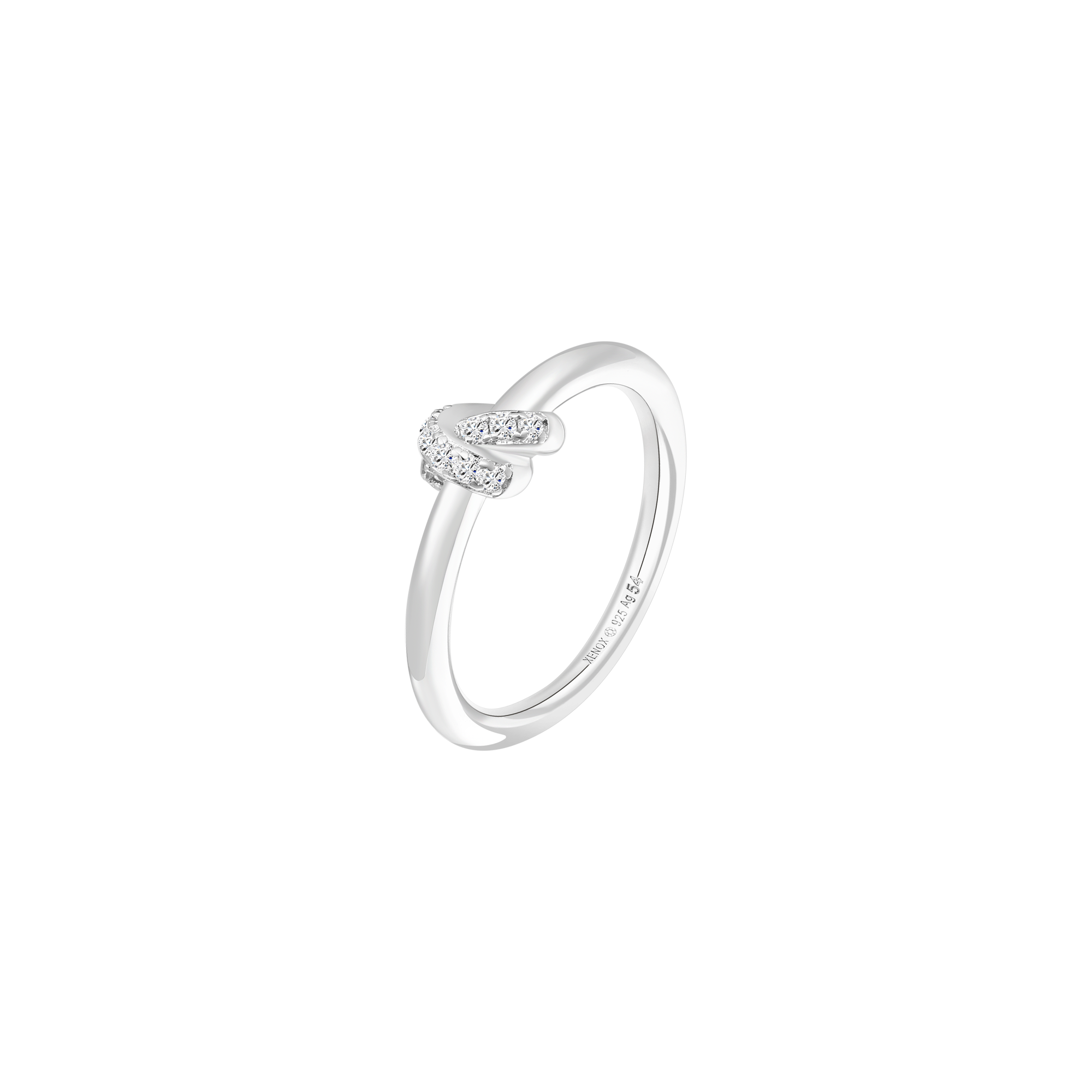 xenox-knot-ring-925-sterlingsilber-rhodiniert-mit-zirkonia image 1