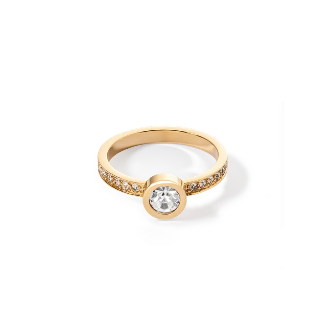 coeur-de-lion-sparkling-dots-ring-gold-kristall image 1
