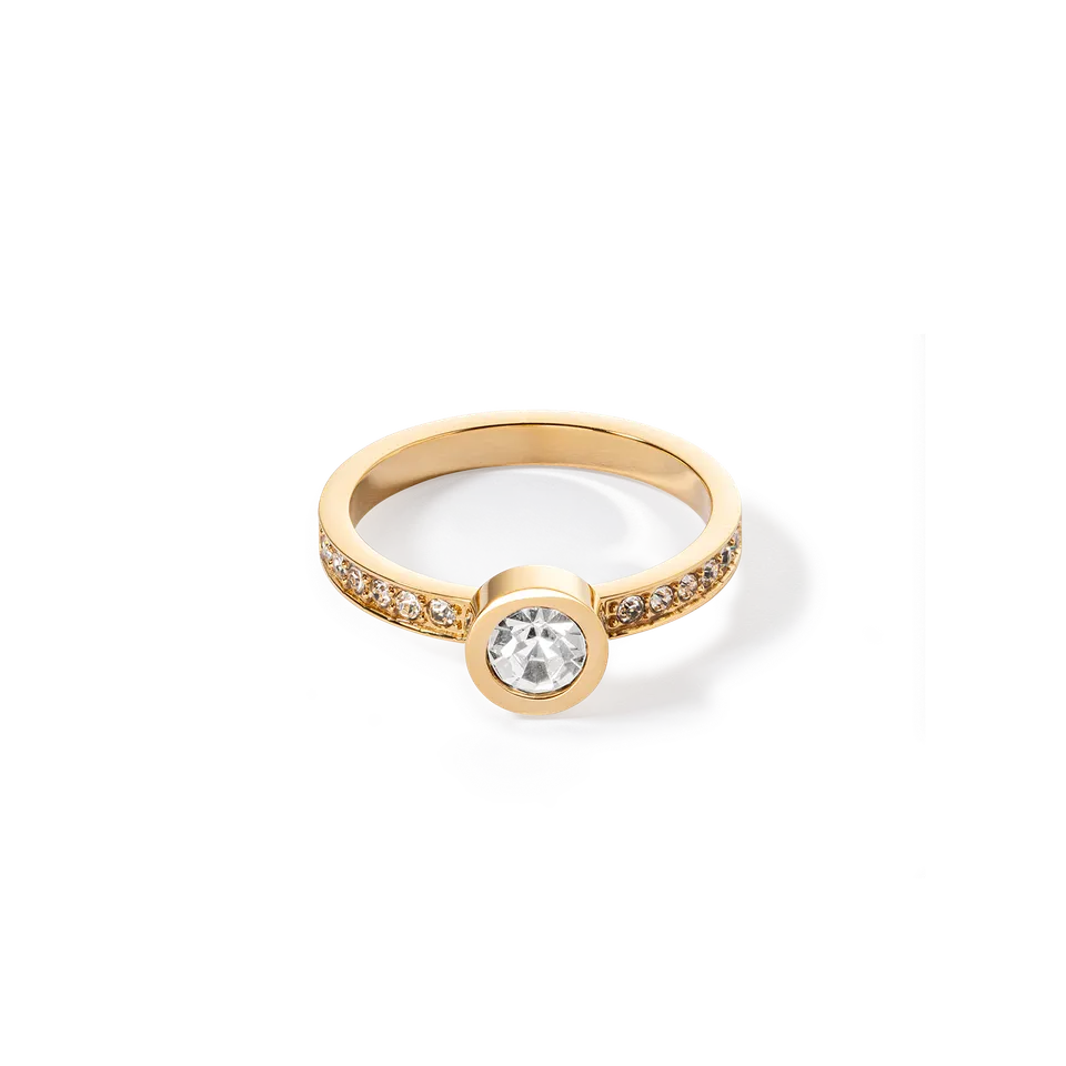 coeur-de-lion-sparkling-dots-ring-gold-kristall image 1