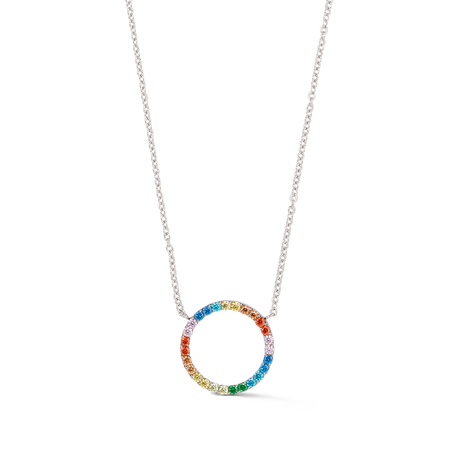 coeur-de-lion-halskette-sparkling-circle-silber-multicolor-edelstahl-anh-nger-mi image 2