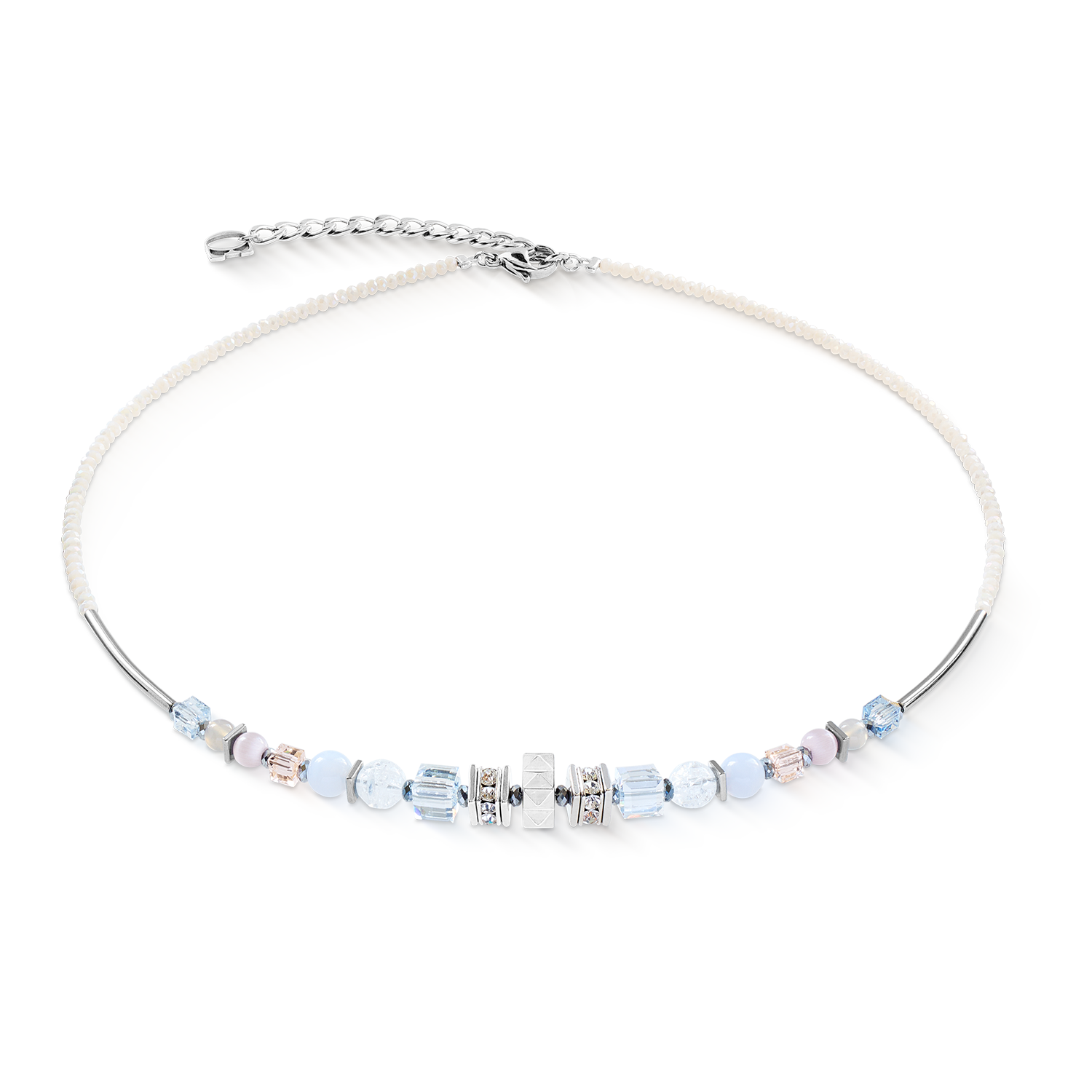 coeur-de-lion-shape-mix-nexus-halskette-silber-pastell-42-cm-6-cm image 1
