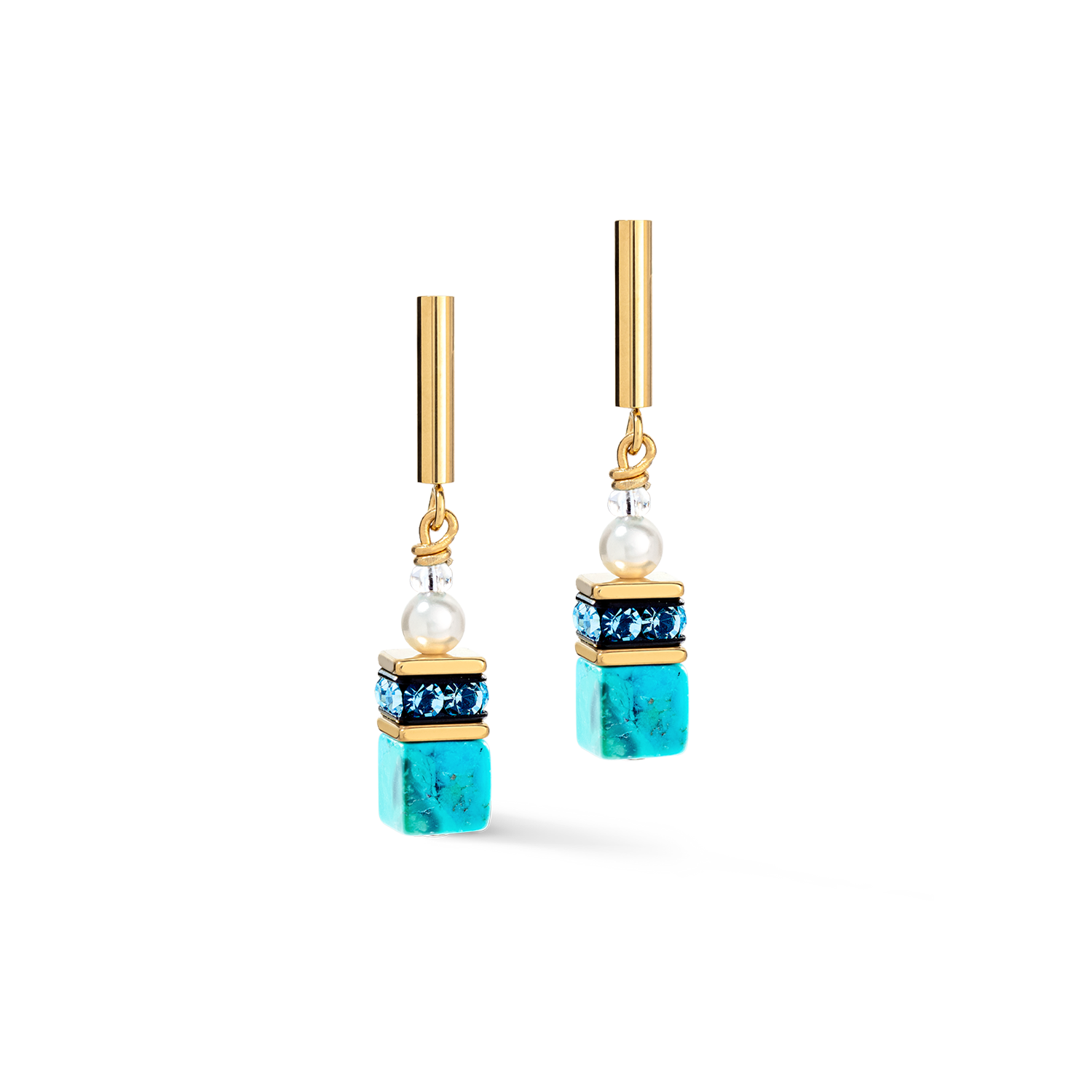 coeur-de-lion-geocube-precious-fusion-pearls-ohrringe-t-rkis-gold image 2