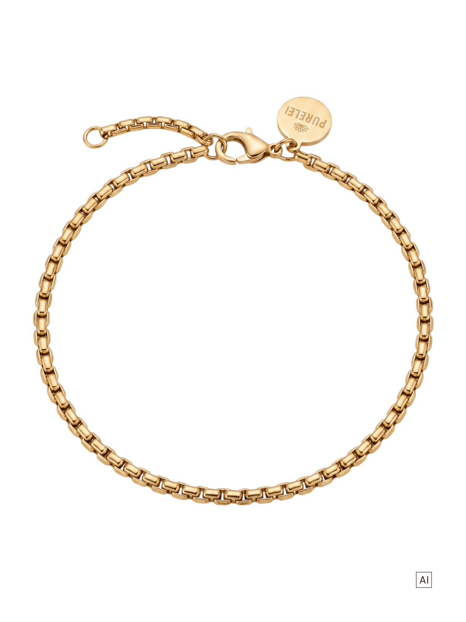 purelei-box-chain-armband-verstellbar-19-21-cm-edelstahl-gold-silber image 1