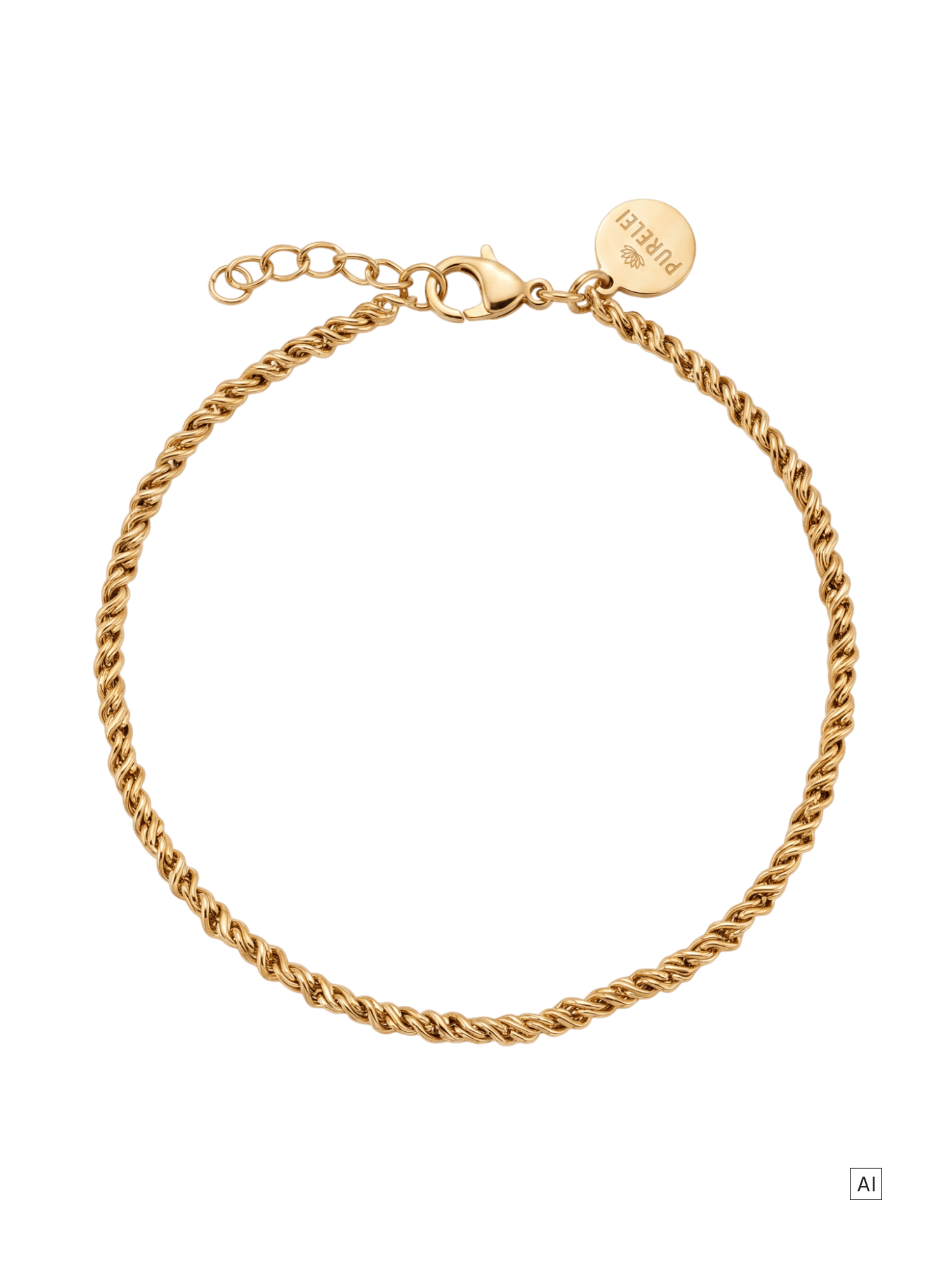 purelei-cord-armband-unisex-armband-mit-gedrehter-kettenstruktur-aus-edelstahl image 1