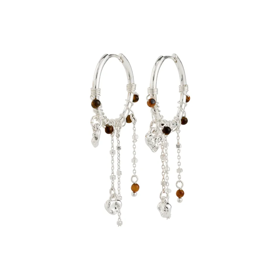 pilgrim-mylan-ohrh-nger-versilbert-mit-tigerauge-und-charms image 1