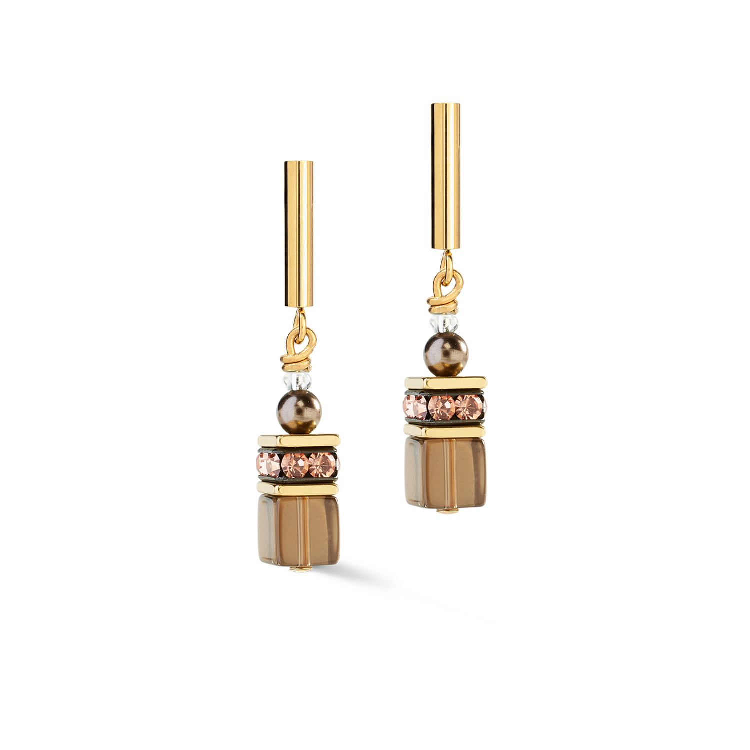 coeur-de-lion-geocube-precious-fusion-pearls-ohrringe-mocha-mousse image 2