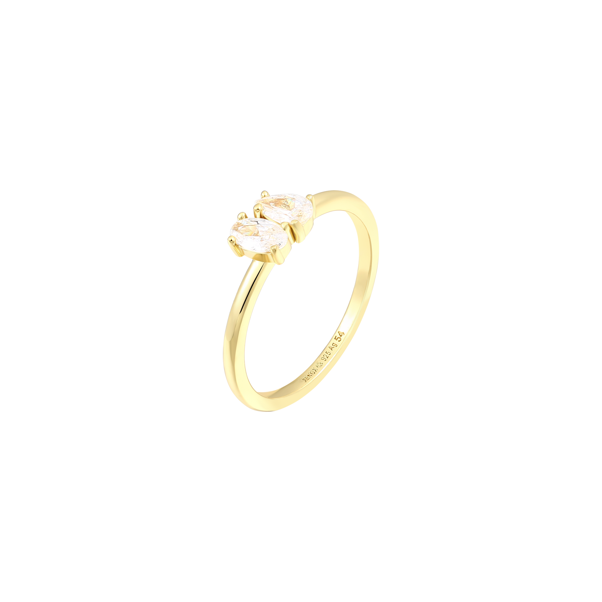 xenox-radiant-duo-ring-925-sterlingsilber-rhodiniert-mit-zirkonia-oval-und-tropf image 2
