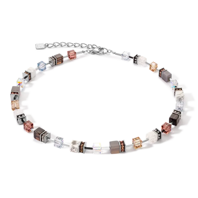 coeur-de-lion-geocube-iconic-statement-precious-halskette-cognac-beige image 1