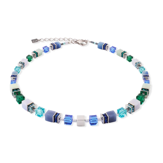 coeur-de-lion-geocube-precious-statement-halskette-silber-ocean image 1