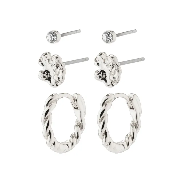 pilgrim-emanuelle-ohrring-set-3-in-1-versilbert image 1