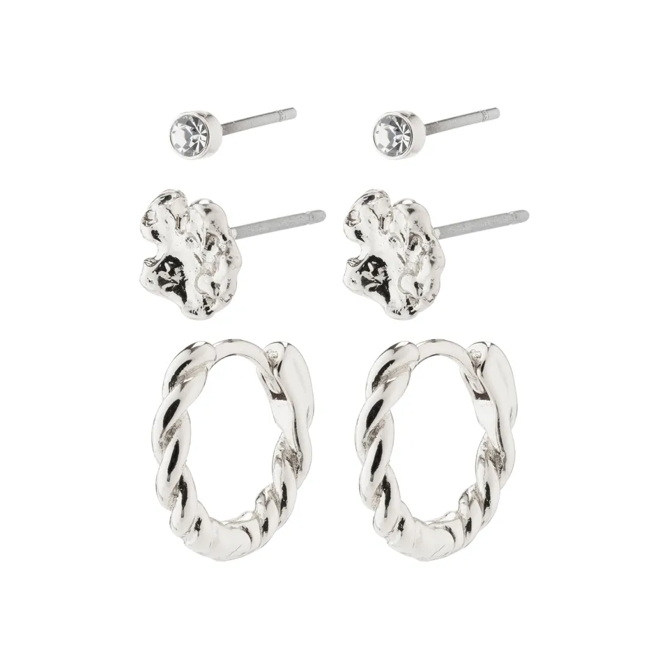 pilgrim-emanuelle-ohrring-set-3-in-1-versilbert image 1