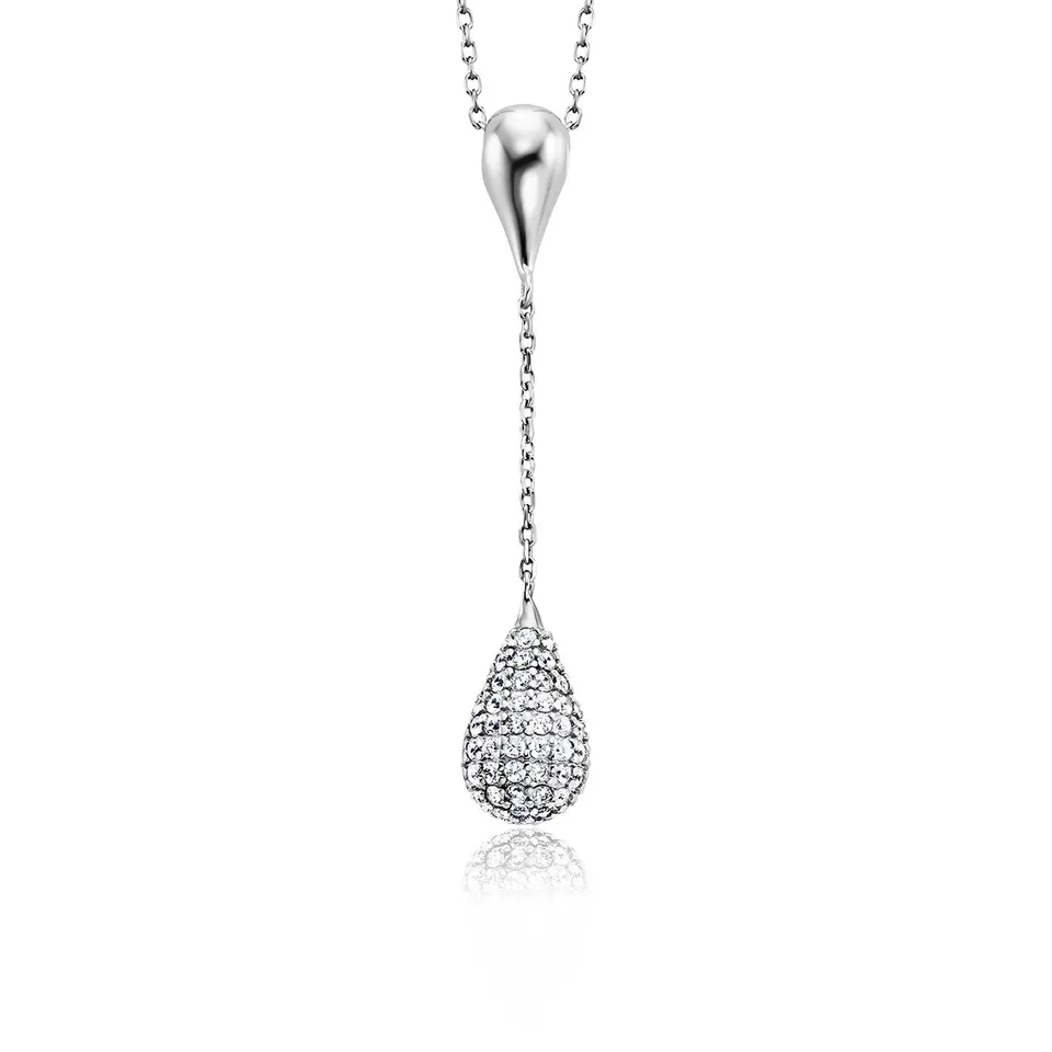 julie-julsen-crystal-drop-kette-mit-anh-nger-silber-mit-95-zirkonia image 1