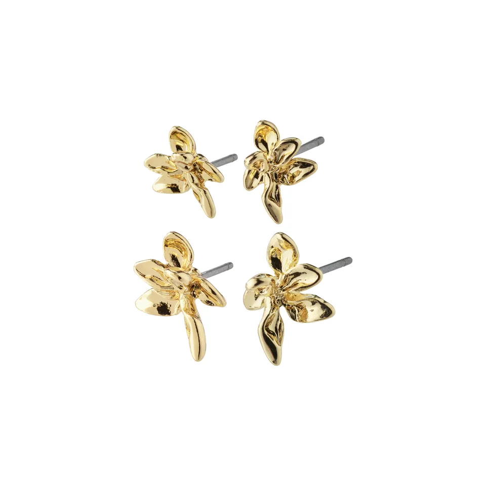 pilgrim-riko-ohrringe-2-in-1-set-vergoldet-4-organische-ohrstecker image 1
