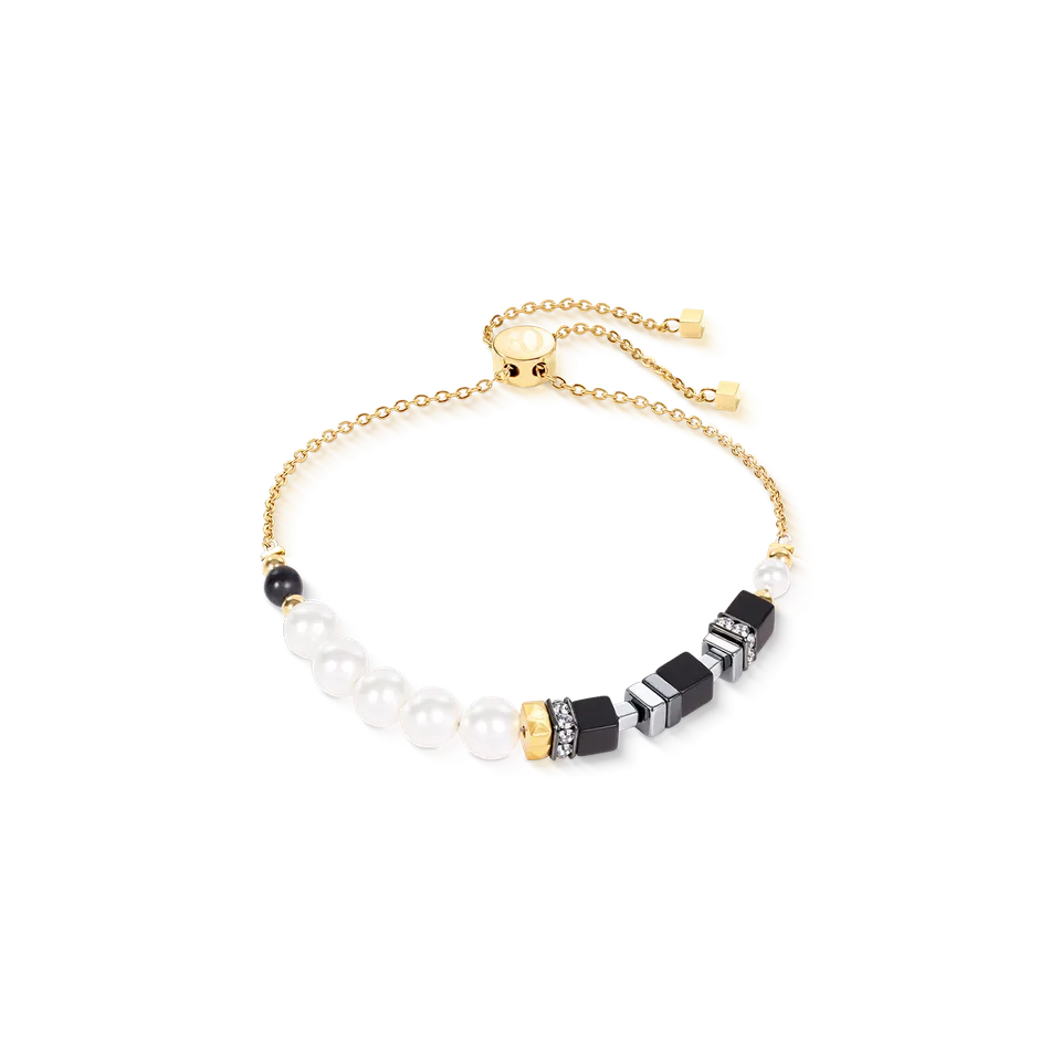 coeur-de-lion-precious-fusion-offset-slider-armband-onyx-14-22-cm image 1