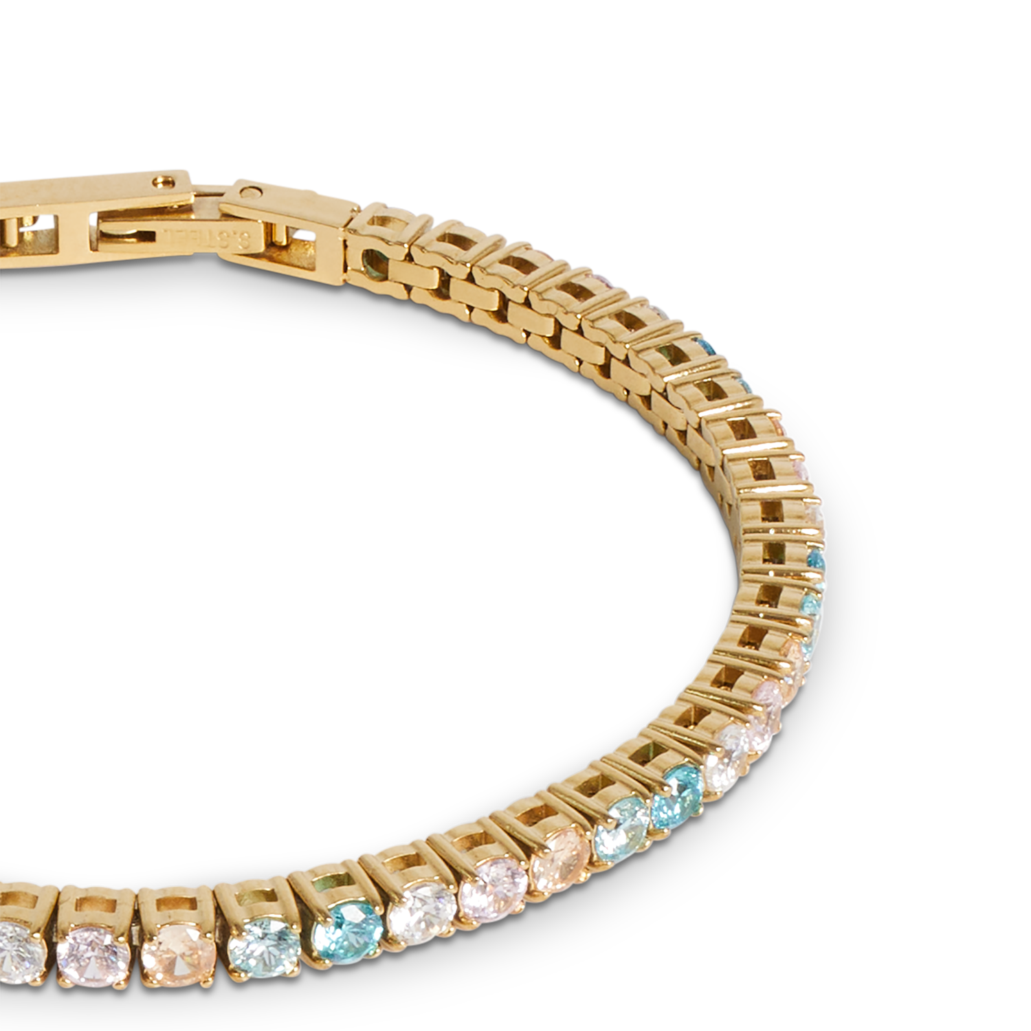 coeur-de-lion-tennisarmband-gold-multicolor-pastell-mit-zirkonia-und-edelstahl image 2