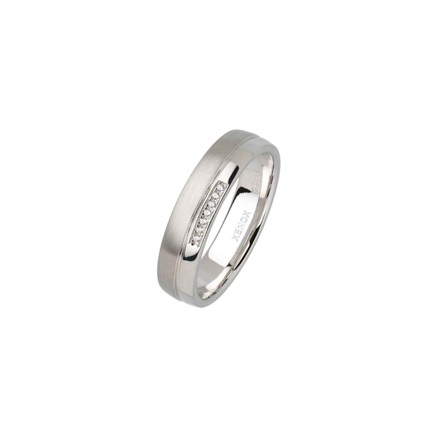 xenox-partnerring-xs9106-48-925-sterlingsilber-rhodiniert-mit-zirkonia image 1