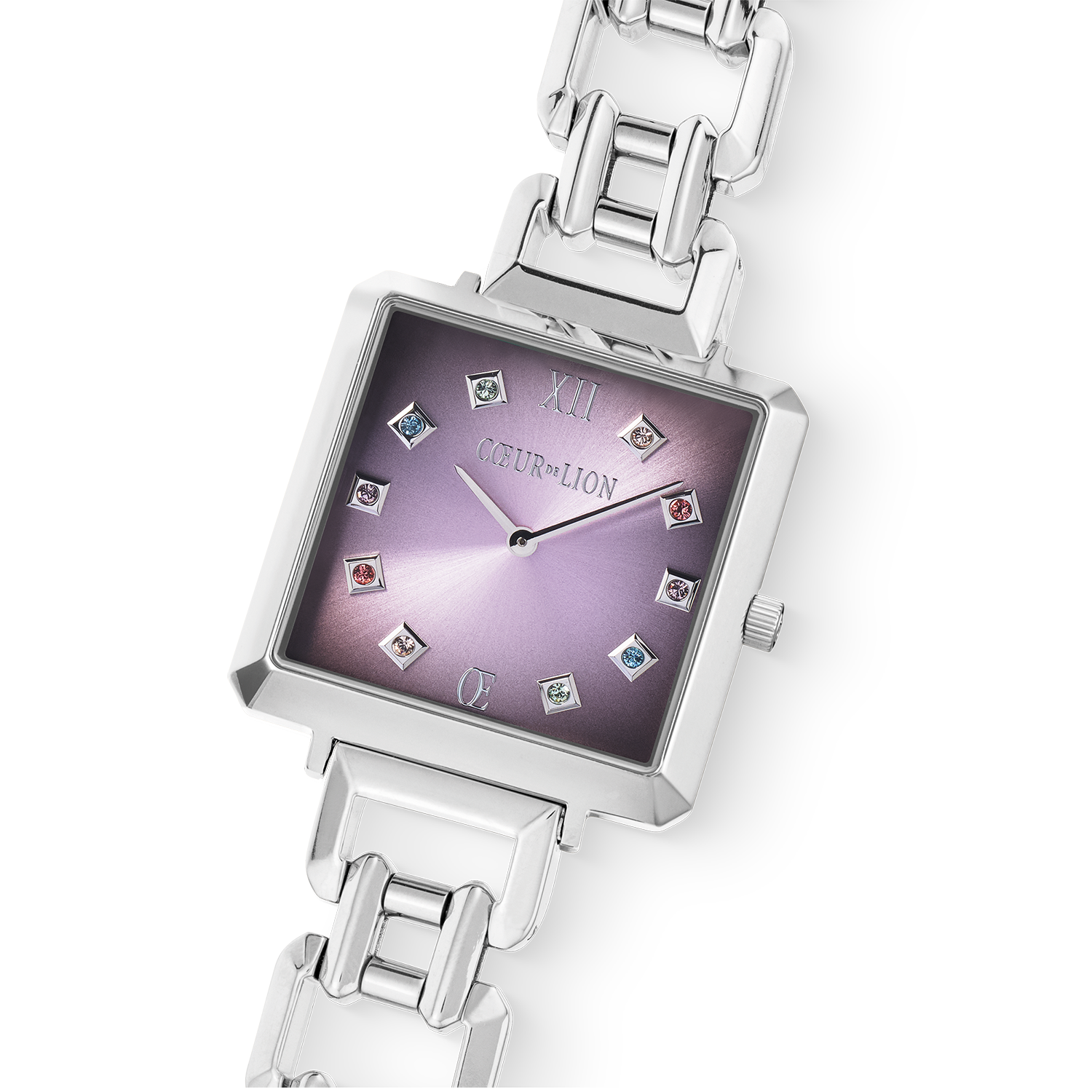 coeur-de-lion-uhr-iconic-cube-orchid-ice-statement-silber image 2