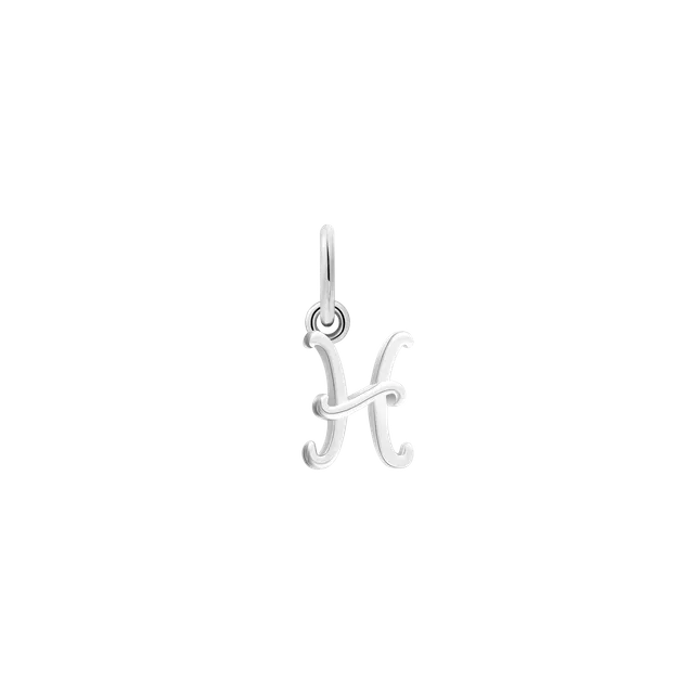xenox-h-letter-italic-charm-925-sterlingsilber-rhodiniert image 1