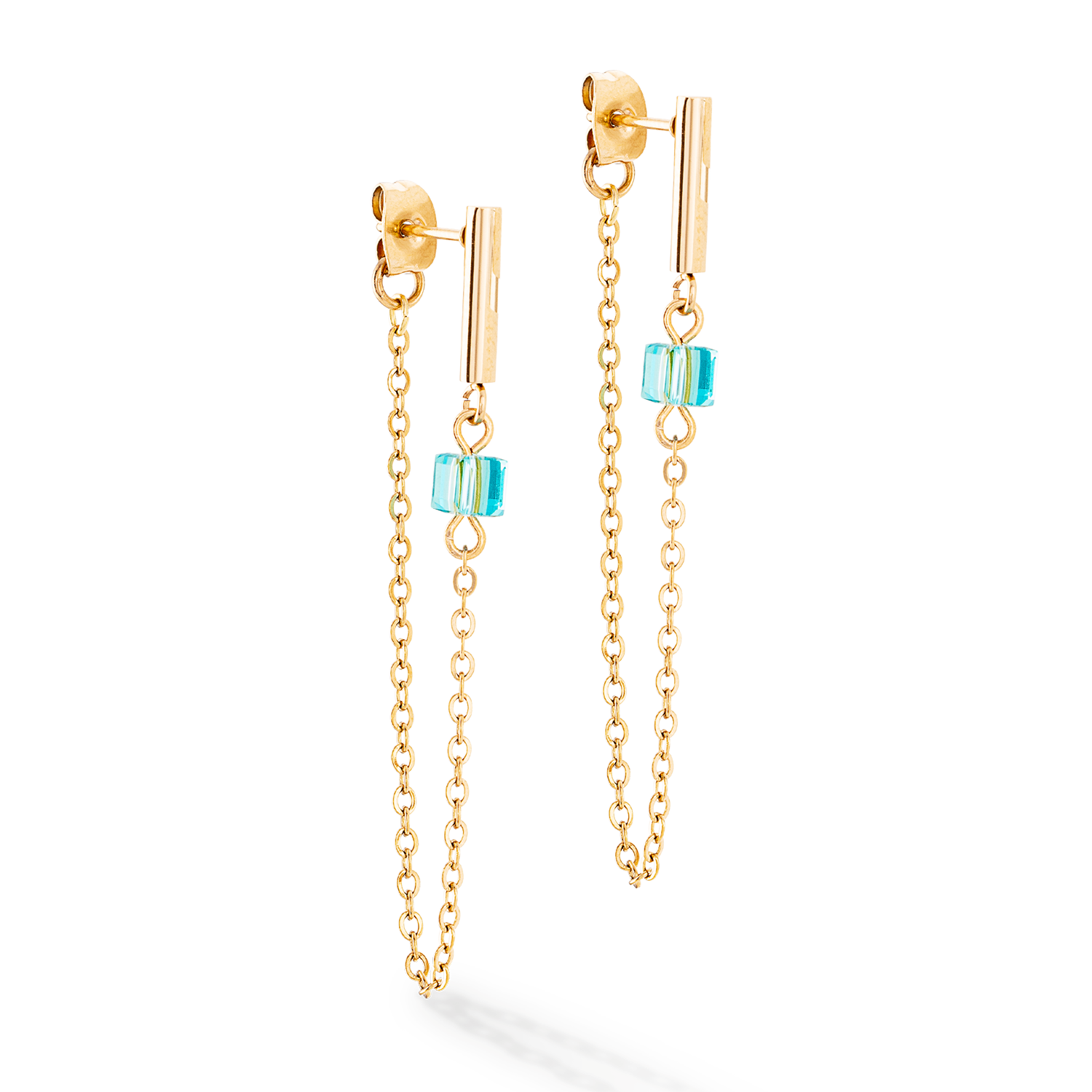 coeur-de-lion-geocube-ohrringe-mini-cubes-chain-gold-multicolor image 2
