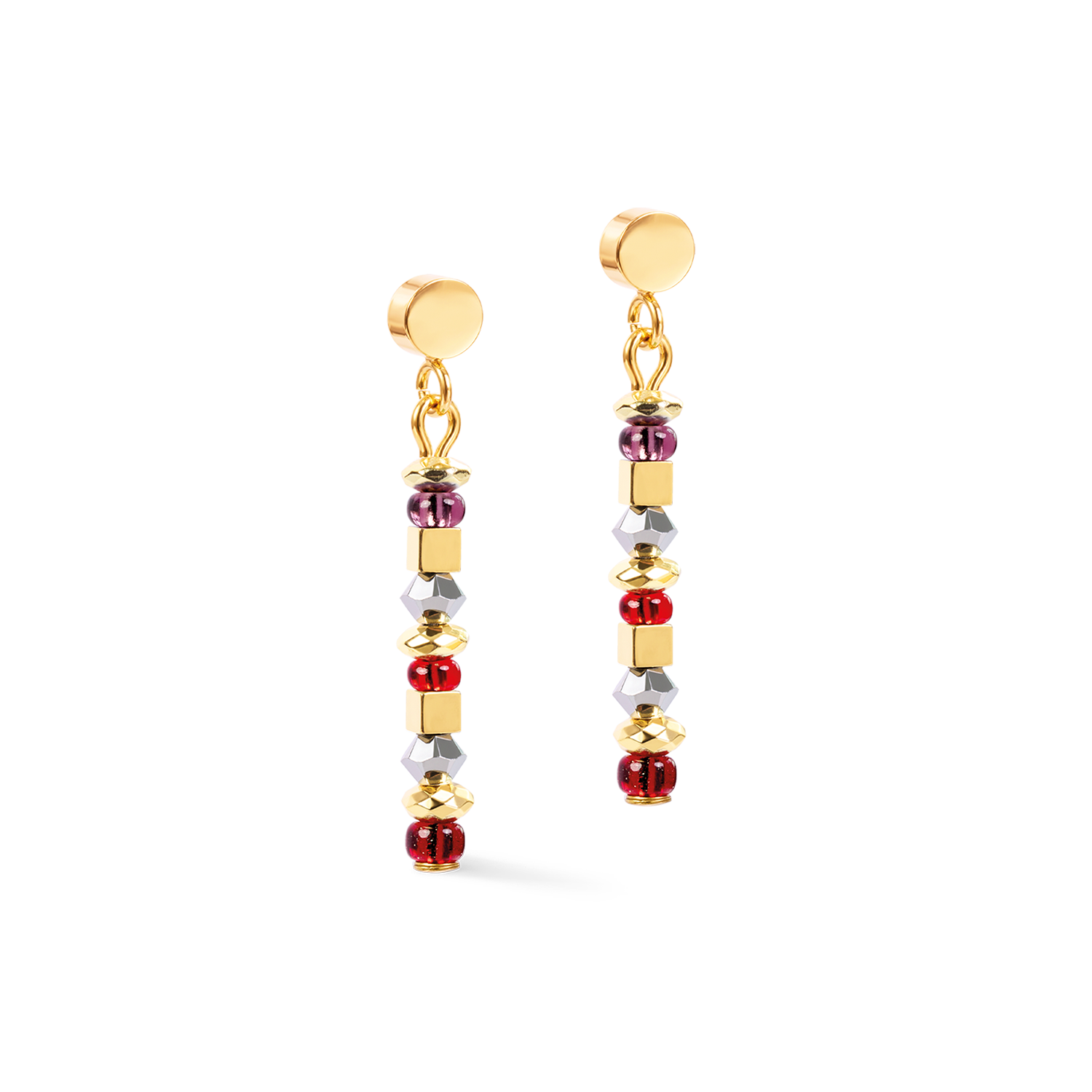 coeur-de-lion-ohrringe-golden-whisper-braun-rot-3-cm-gold image 2