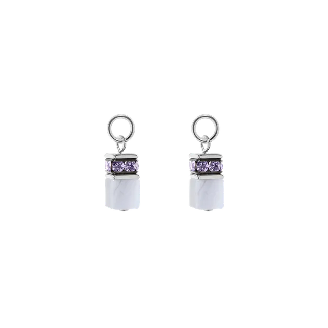 coeur-de-lion-ear-me-up-charm-geocube-silber-hellblau-chalzedon-kristalle image 1