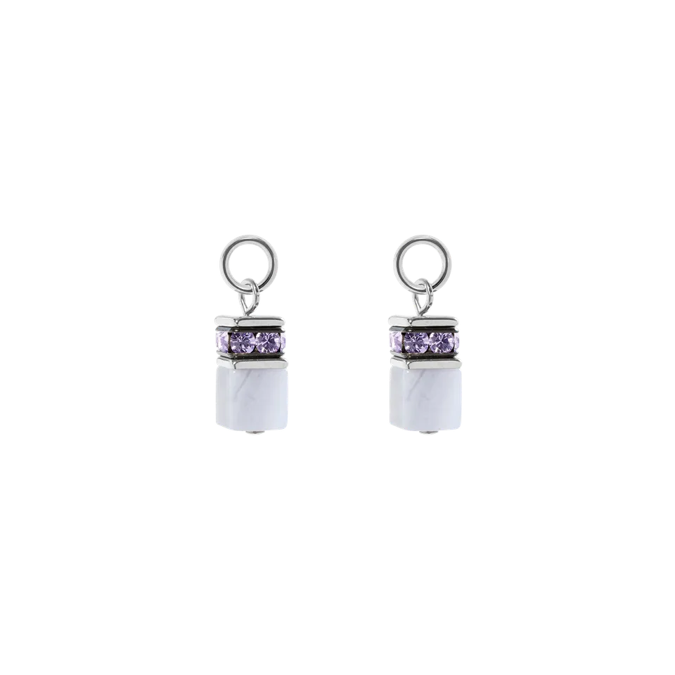 coeur-de-lion-ear-me-up-charm-geocube-silber-hellblau-chalzedon-kristalle image 1