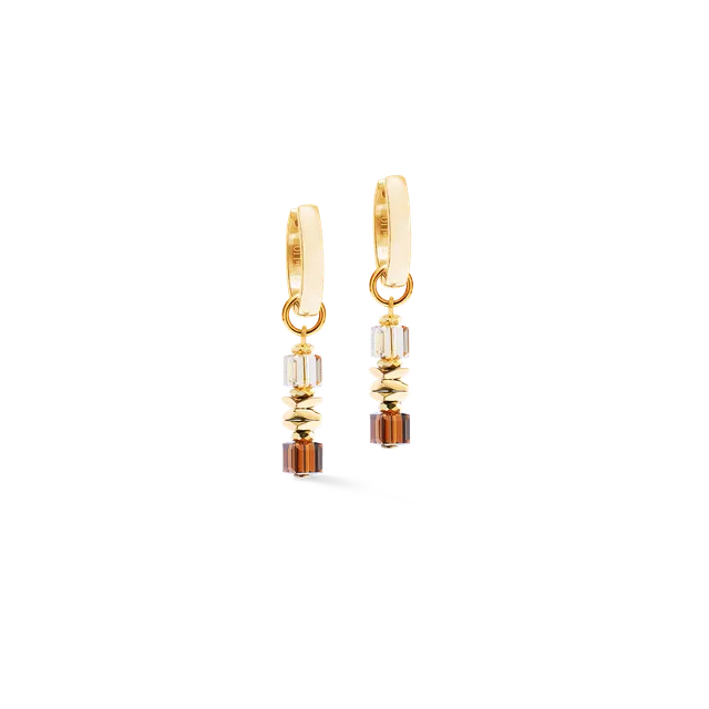 coeur-de-lion-creole-wave-cube-flow-gold-braun-mit-charm image 1