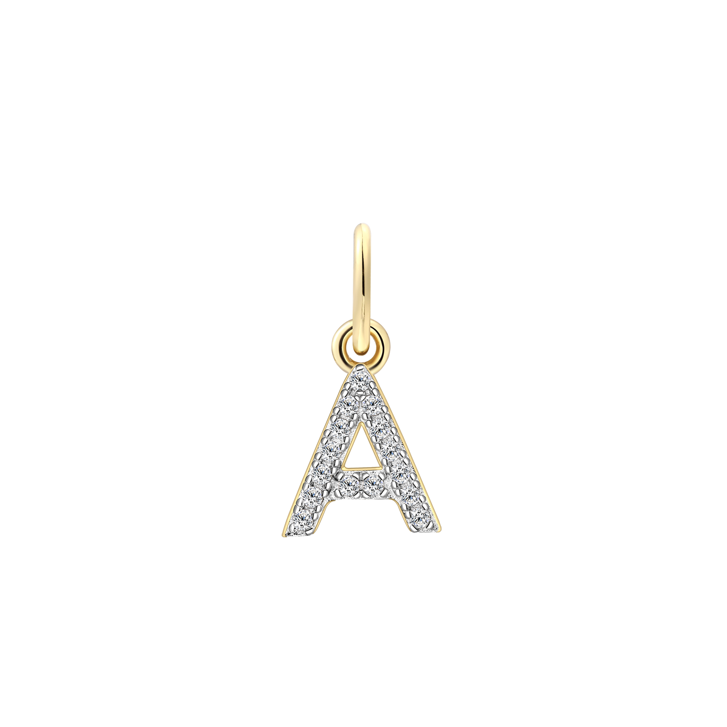 xenox-a-letter-charm-925-sterlingsilber-18k-vergoldet-mit-zirkonia image 1