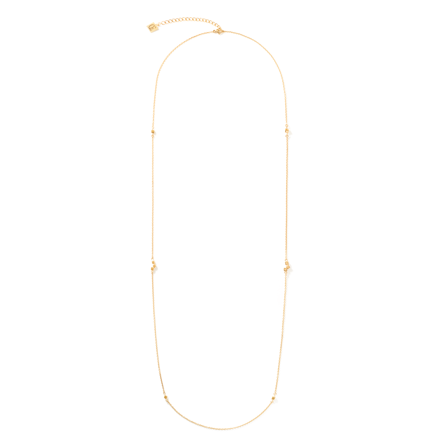 coeur-de-lion-geocube-dancing-small-chain-long-halskette-gold-edelstahl image 1